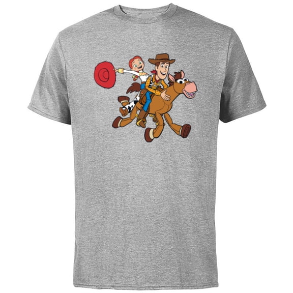 Disney and Pixar’s Toy Story Woody Jessie Bullseye - Short Sleeve Cotton T-Shirt for Adults - Customized-Athletic Heather