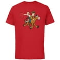 thumbnail image 1 of Disney and Pixar’s Toy Story Woody Jessie Bullseye - Short Sleeve Cotton T-Shirt for Adults - Customized-Red, 1 of 5