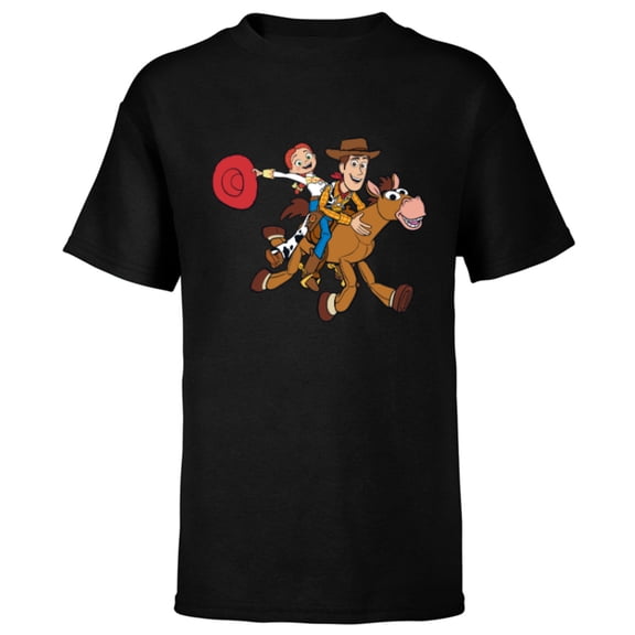 Disney and Pixar’s Toy Story Woody Jessie Bullseye - Short Sleeve T-Shirt for Kids - Customized-Black