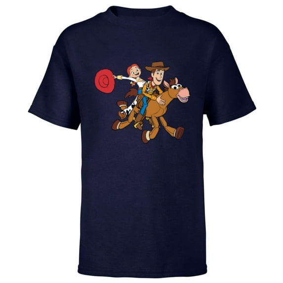 Disney and Pixar’s Toy Story Woody Jessie Bullseye - Short Sleeve T-Shirt for Kids - Customized-Navy