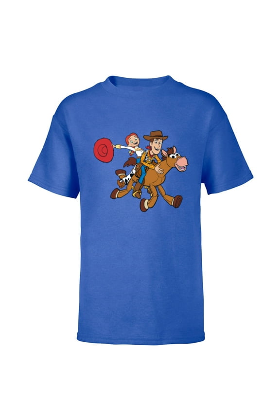 Disney and Pixar’s Toy Story Woody Jessie Bullseye - Short Sleeve T-Shirt for Kids - Customized-Royal