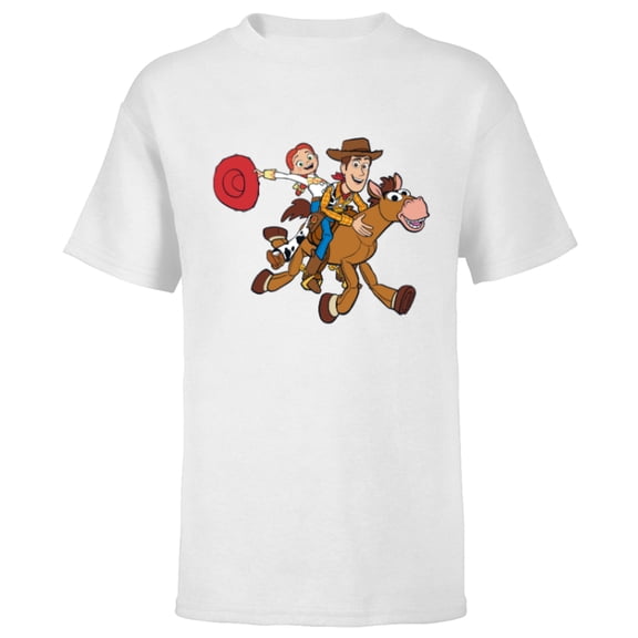 Disney and Pixar’s Toy Story Woody Jessie Bullseye - Short Sleeve T-Shirt for Kids - Customized-White