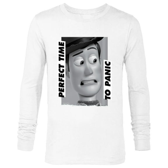 Disney and Pixar’s Toy Story Woody Perfect Time to Panic - Long Sleeve T-Shirt for Men - Customized-White