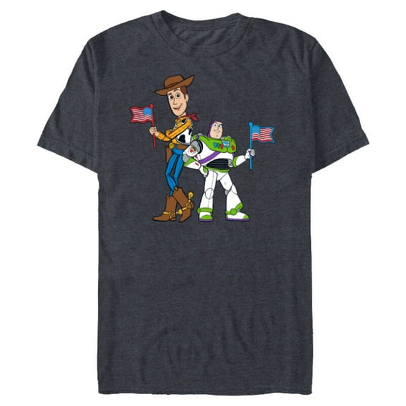 Disney and Pixar’s Toy Story Woody and Buzz Fourth of July - Short Sleeve Blended T-Shirt for Adults - Customized-Navy Heather