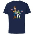thumbnail image 1 of Disney and Pixar’s Toy Story Woody and Buzz Fourth of July - Short Sleeve Cotton T-Shirt for Adults - Customized-Navy, 1 of 5