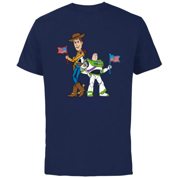 Disney and Pixar’s Toy Story Woody and Buzz Fourth of July - Short Sleeve Cotton T-Shirt for Adults - Customized-Navy