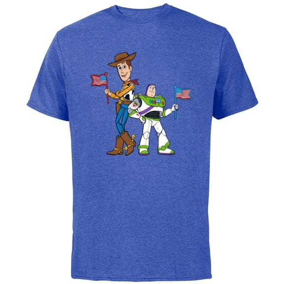 Disney and Pixar’s Toy Story Woody and Buzz Fourth of July - Short Sleeve Cotton T-Shirt for Adults - Customized-Royal Heather