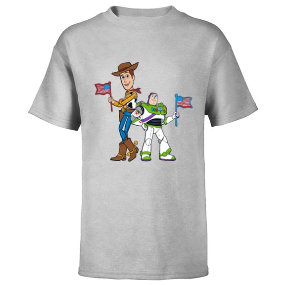 Disney and Pixar’s Toy Story Woody and Buzz Fourth of July - Short Sleeve T-Shirt for Kids - Customized-Athletic Heather