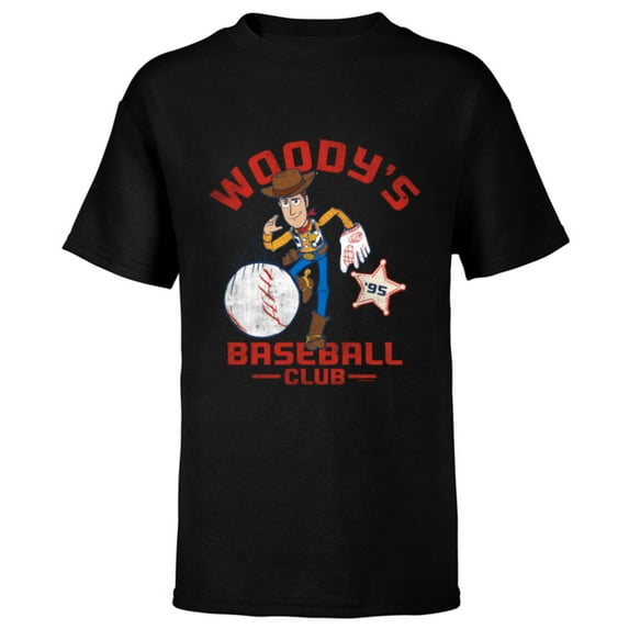 Disney and Pixar’s Toy Story Woody’s Baseball Club 95 Sports - Short Sleeve T-Shirt for Kids - Customized-Black
