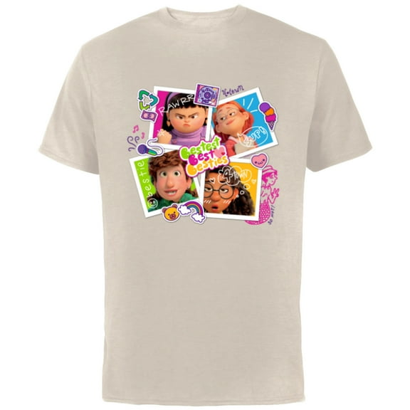 Disney and Pixar’s Turning Red Bestest Best Besties - Short Sleeve Cotton T-Shirt for Adults - Customized-Natural