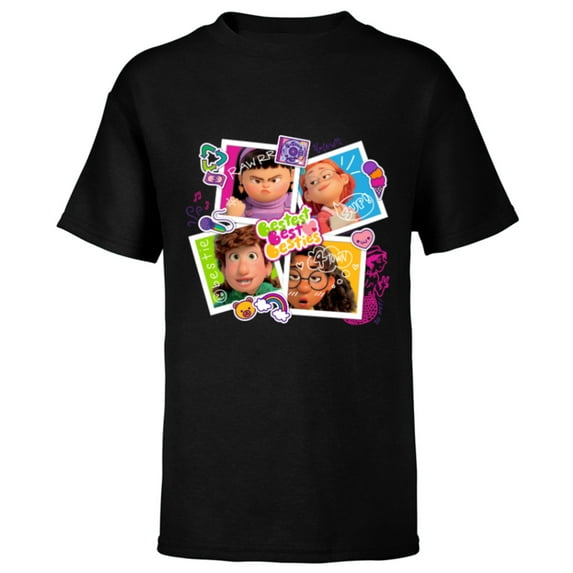 Disney and Pixar’s Turning Red Bestest Best Besties - Short Sleeve T-Shirt for Kids - Customized-Black
