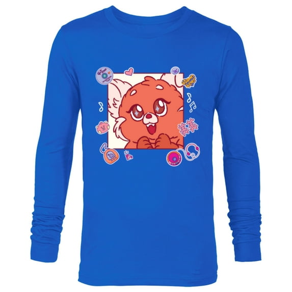 Disney and Pixar’s Turning Red Fluffy Cute ‘90s Panda Mei - Long Sleeve T-Shirt for Men - Customized-Navy