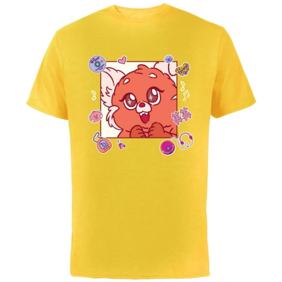 Disney and Pixar’s Turning Red Fluffy Cute ‘90s Panda Mei - Short Sleeve Cotton T-Shirt for Adults - Customized-Yellow