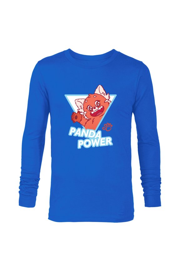 Disney and Pixar’s Turning Red Fluffy Cute Mei Panda Power - Long Sleeve T-Shirt for Men - Customized-Navy