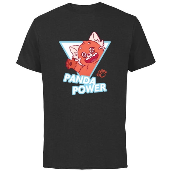 Disney and Pixar’s Turning Red Fluffy Cute Mei Panda Power - Short Sleeve Cotton T-Shirt for Adults - Customized-Black