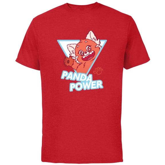 Disney and Pixar’s Turning Red Fluffy Cute Mei Panda Power - Short Sleeve Cotton T-Shirt for Adults - Customized-Red