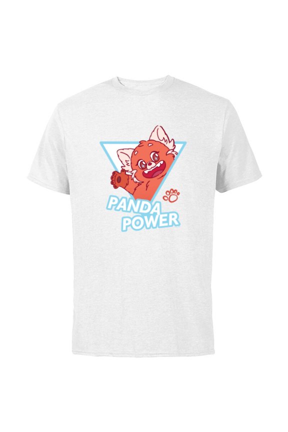 Disney and Pixar’s Turning Red Fluffy Cute Mei Panda Power - Short Sleeve Cotton T-Shirt for Adults - Customized-White