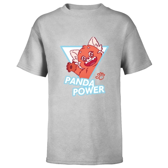 Disney and Pixar’s Turning Red Fluffy Cute Mei Panda Power - Short Sleeve T-Shirt for Kids - Customized-Athletic Heather