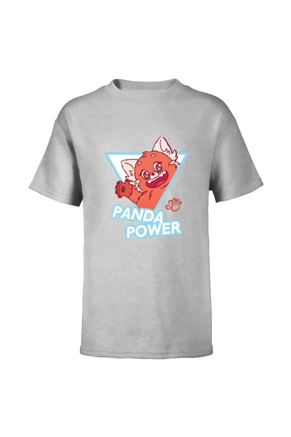 Disney and Pixar’s Turning Red Fluffy Cute Mei Panda Power - Short Sleeve T-Shirt for Kids - Customized-Athletic Heather