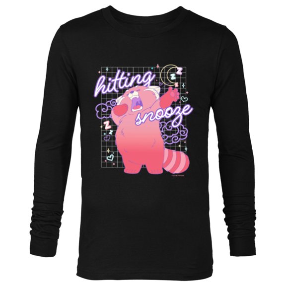 Disney and Pixar’s Turning Red Hitting Snooze - Long Sleeve T-Shirt for Men - Customized-Black