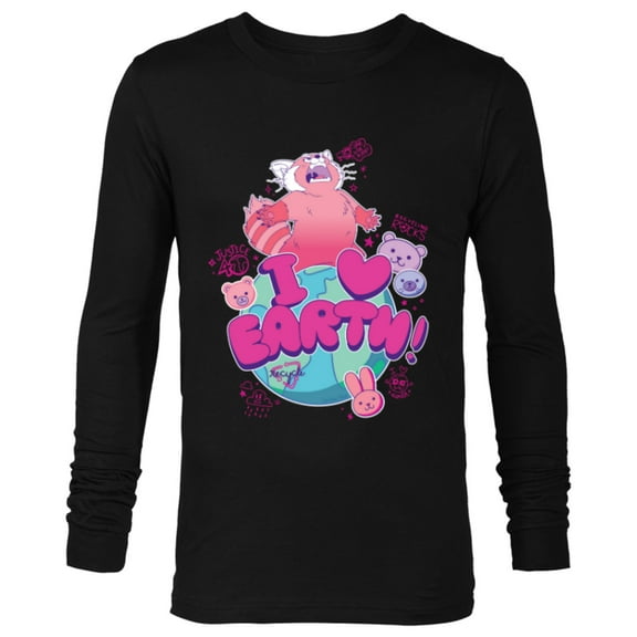 Disney and Pixar’s Turning Red I Heart Earth Day Panda Mei - Long Sleeve T-Shirt for Men - Customized-Black