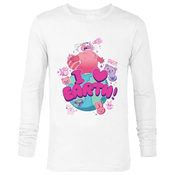 Disney and Pixar’s Turning Red I Heart Earth Day Panda Mei - Long Sleeve T-Shirt for Men - Customized-White