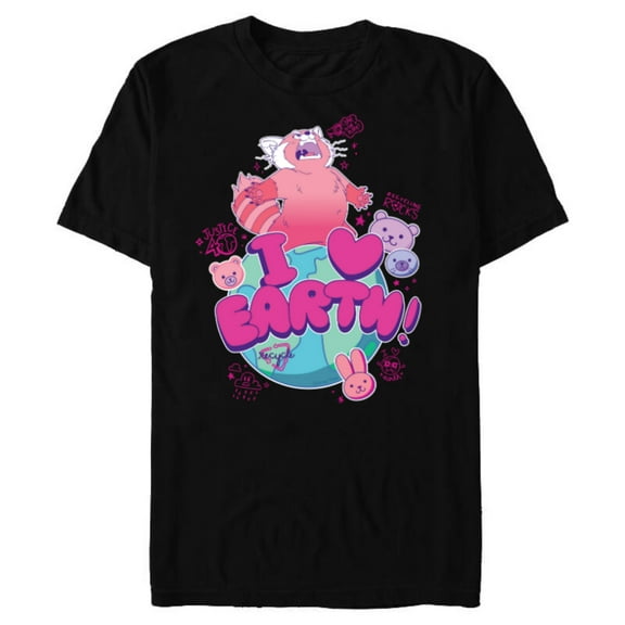Disney and Pixar’s Turning Red I Heart Earth Day Panda Mei - Short Sleeve Blended T-Shirt for Adults - Customized-Black