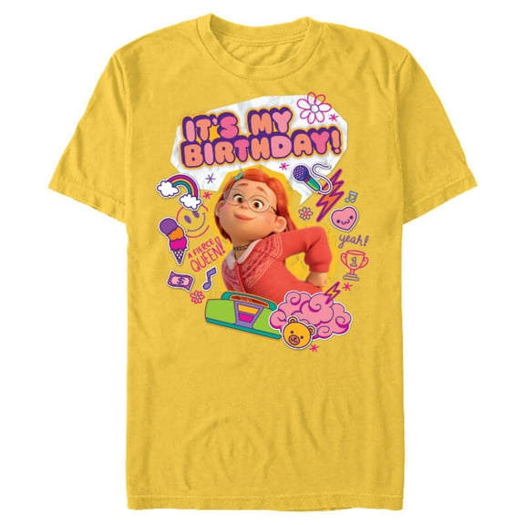 Disney and Pixar’s Turning Red It’s My Birthday Mei Lee - Short Sleeve Blended T-Shirt for Adults - Customized-Yellow