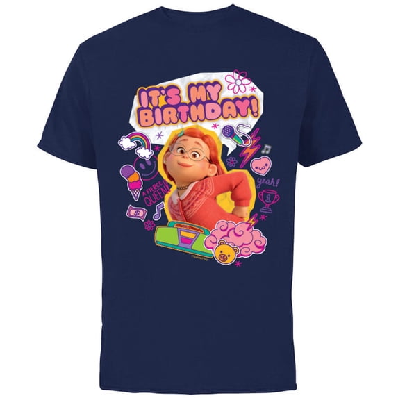 Disney and Pixar’s Turning Red It’s My Birthday Mei Lee - Short Sleeve Cotton T-Shirt for Adults - Customized-Navy