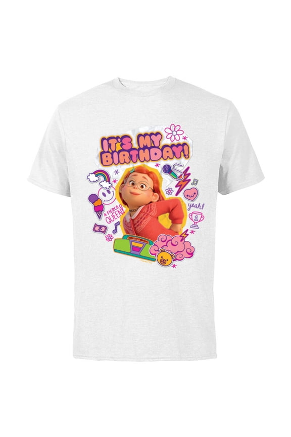 Disney and Pixar’s Turning Red It’s My Birthday Mei Lee - Short Sleeve Cotton T-Shirt for Adults - Customized-White