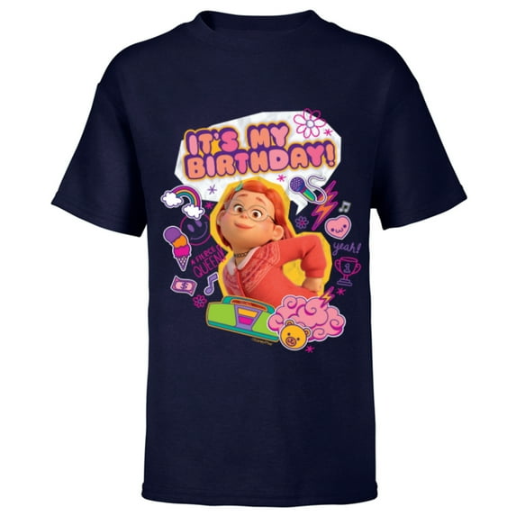 Disney and Pixar’s Turning Red It’s My Birthday Mei Lee - Short Sleeve T-Shirt for Kids - Customized-Navy