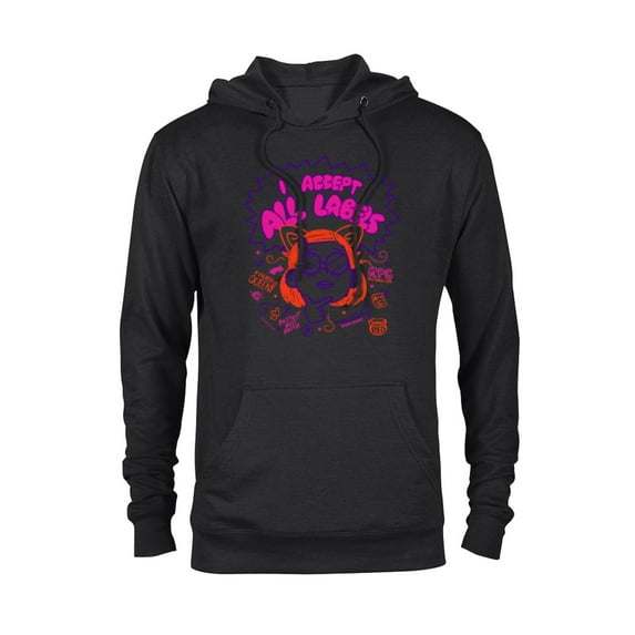 Disney and Pixar's Turning Red Mei All Labels Doodle - Pullover Hoodie for Adults - Customized-Black