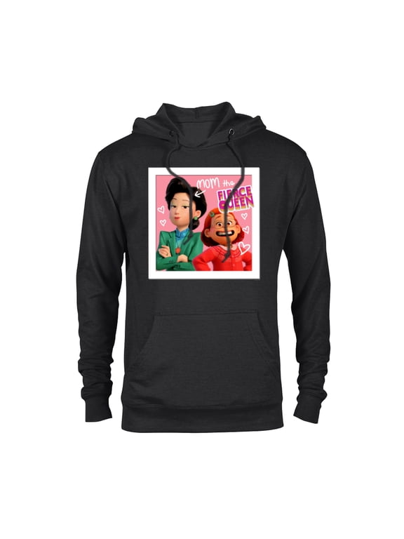 Disney and Pixar’s Turning Red Mei Ming Mom the Fierce Queen - Pullover Hoodie for Adults - Customized-Black