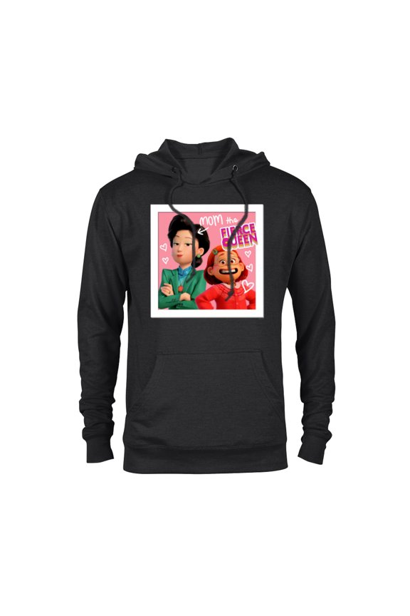 Disney and Pixar’s Turning Red Mei Ming Mom the Fierce Queen - Pullover Hoodie for Adults - Customized-Black
