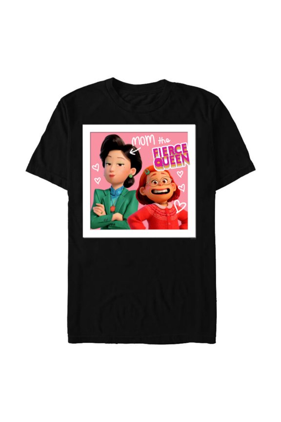 Disney and Pixar’s Turning Red Mei Ming Mom the Fierce Queen - Short Sleeve Blended T-Shirt for Adults - Customized-Black