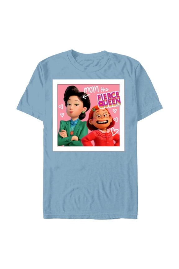 Disney and Pixar’s Turning Red Mei Ming Mom the Fierce Queen - Short Sleeve Blended T-Shirt for Adults - Customized-Ocean Blue