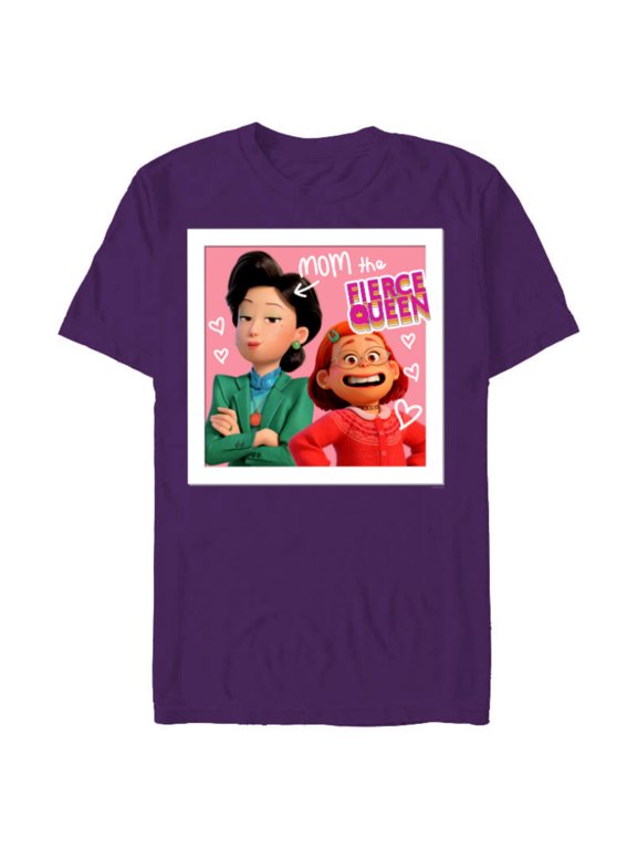 Disney and Pixar’s Turning Red Mei Ming Mom the Fierce Queen - Short Sleeve Blended T-Shirt for Adults - Customized-Purple