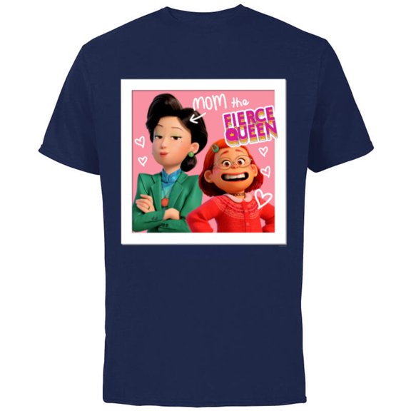 Disney and Pixar’s Turning Red Mei Ming Mom the Fierce Queen - Short Sleeve Cotton T-Shirt for Adults - Customized-Navy