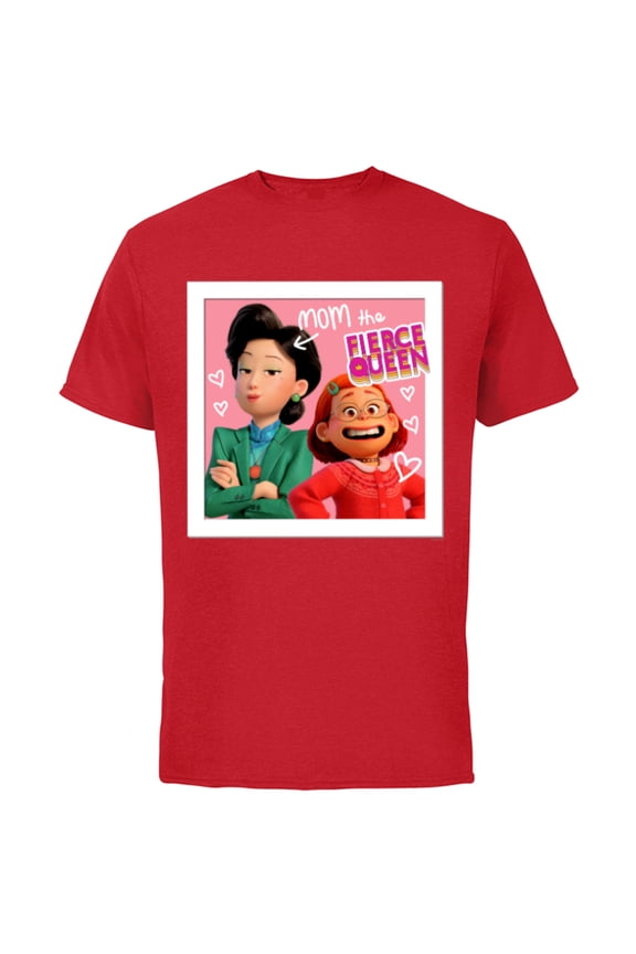 Disney and Pixar’s Turning Red Mei Ming Mom the Fierce Queen - Short Sleeve Cotton T-Shirt for Adults - Customized-Red