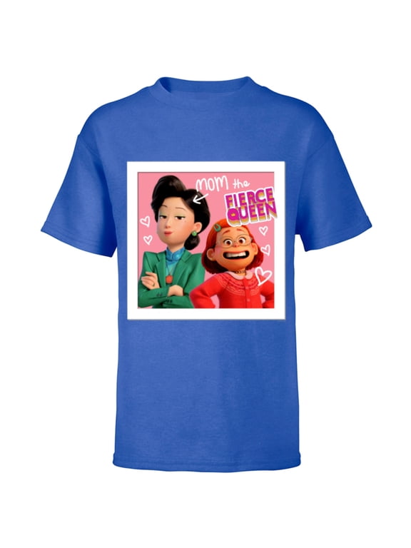 Disney and Pixar’s Turning Red Mei Ming Mom the Fierce Queen - Short Sleeve T-Shirt for Kids - Customized-Royal