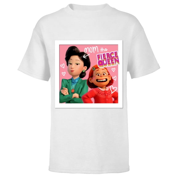 Disney and Pixar’s Turning Red Mei Ming Mom the Fierce Queen - Short Sleeve T-Shirt for Kids - Customized-White