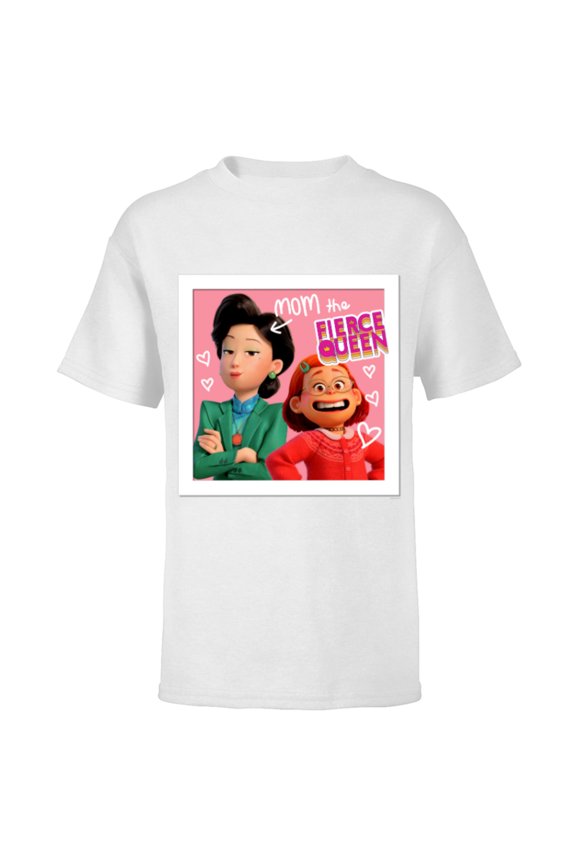 Disney and Pixar’s Turning Red Mei Ming Mom the Fierce Queen - Short Sleeve T-Shirt for Kids - Customized-White