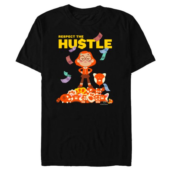Disney and Pixar’s Turning Red Mei Respect the Hustle - Short Sleeve Blended T-Shirt for Adults - Customized-Black Snow Heather