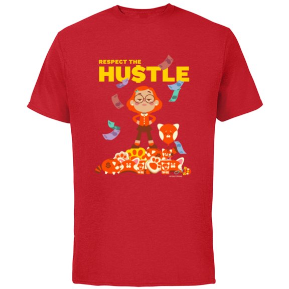 Disney and Pixar’s Turning Red Mei Respect the Hustle - Short Sleeve Cotton T-Shirt for Adults - Customized-Red