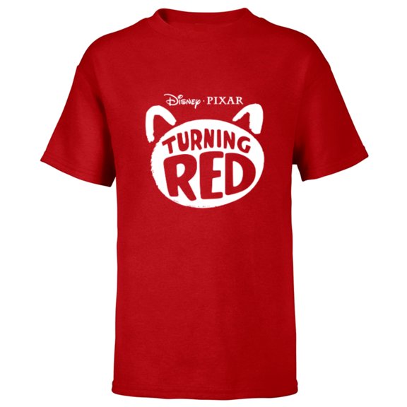 Disney and Pixar’s Turning Red Movie Logo - Short Sleeve T-Shirt for Kids - Customized-Red