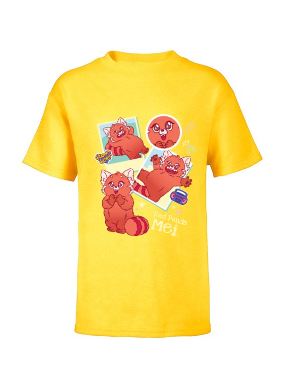 Disney and Pixar’s Turning Red Panda Mei Cute 4*Town 4Ever - Short Sleeve T-Shirt for Kids - Customized-Yellow