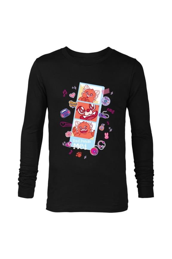 Disney and Pixar’s Turning Red Panda Mei Cute Photo Strip - Long Sleeve T-Shirt for Men - Customized-Black