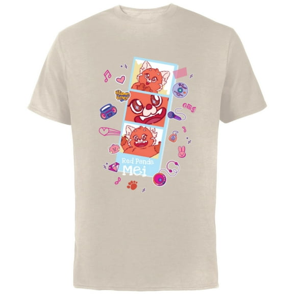 Disney and Pixar’s Turning Red Panda Mei Cute Photo Strip - Short Sleeve Cotton T-Shirt for Adults - Customized-Natural