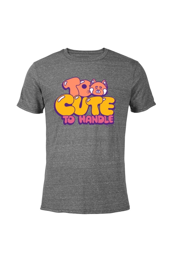 Disney and Pixar’s Turning Red Panda Mei Too Cute To Handle - Short Sleeve Blended T-Shirt for Adults - Customized-Dark Heather