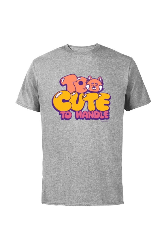 Disney and Pixar’s Turning Red Panda Mei Too Cute To Handle - Short Sleeve Cotton T-Shirt for Adults - Customized-Athletic Heather